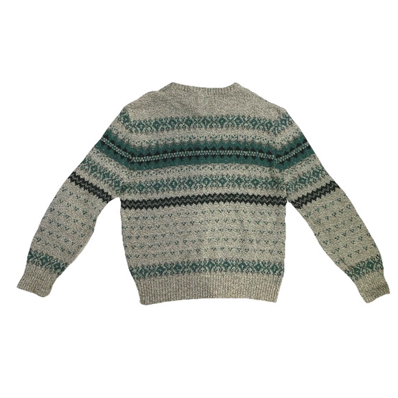 Royal North Mills Sweater Men's Large Made in USA Pullover Striped 100% Wool - Picture 2 of 10